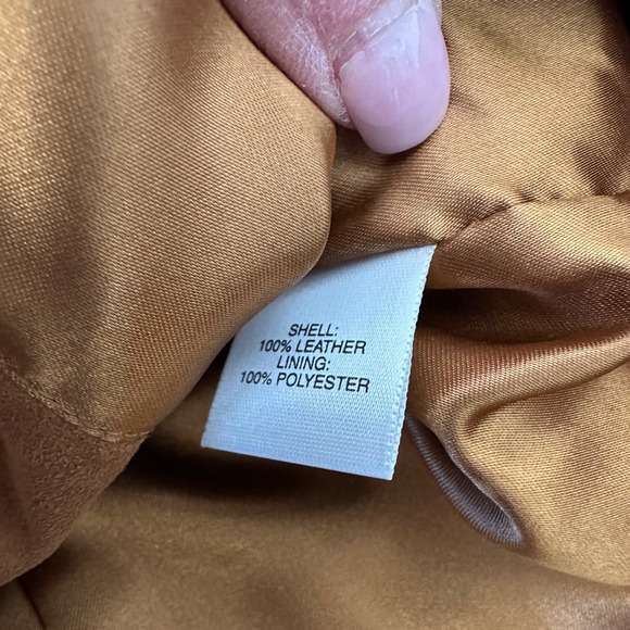 Vintage 90s Y2k Suede Leather Jacket Scalloped Bell Hem Western Romantic Camel 6 - Picture 3 of 9